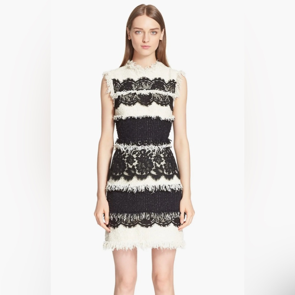 Tweed & Lace Sleeveless Dress